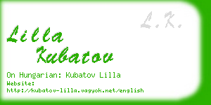 lilla kubatov business card